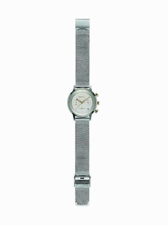 Breil Six.3.Nine Ανδρικό Ρολόι 38mm Χρονογράφος Μπαταρίας με Ασημί Μεταλλικό Μπρασελέ