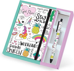 Total Gift Unicorn Kids Stationery Set with Notepad and Pen Σημειωματάριο A5 με Λάστιχο και Στυλό