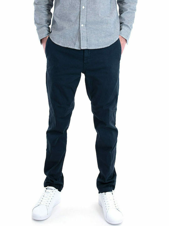 Benni Pantaloni Chino Elastic cu Croială Normală Albastru marin