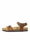 Leather Women's Flat Sandals with Strap Moresco Mayo Cuolo