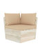 Ecksofa Außenbereich aus Paletten mit Kissen 60x60x65cm