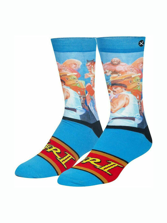 Odd Sox X Street Fighter World Warriors Bărbați Șosete cu Model Albastru deschis 1Pachet