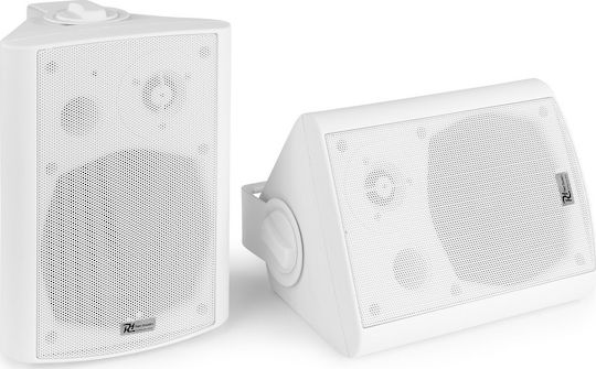 Power Dynamics Powered Wall-mounted Speakers 30W with Bluetooth BGB50 (Pair) White