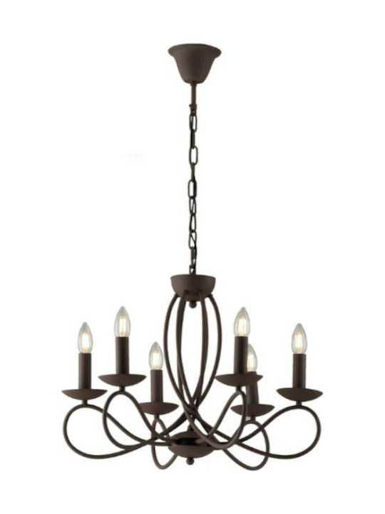 Fan Europe Ginevra-6 Chandelier Candlestick 6xE14 Transparent I-GINEVRA-6