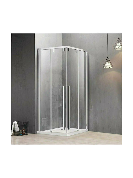 Karag Santorini 100 NR-10 Cabin for Shower with Sliding Door 120x120x200cm Clear Glass Cromo