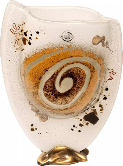 Kallisti Glass Βάζο Γυάλινο Μπεζ Φ16xΥ23cm