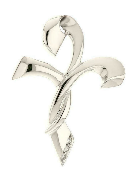 Q-Jewellery Women's White Gold Cross 18K