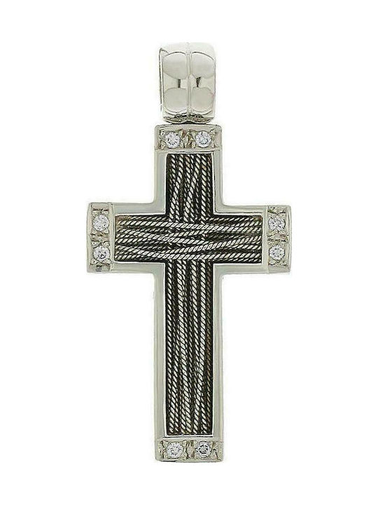 Q-Jewellery Women's White Gold Cross 18K