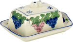 WM Collection Porcelain Butter Dish White