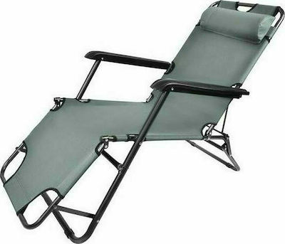 Aria Trade Lounger-Armchair Beach with Recline 3 Slots Gray 153x47x87cm