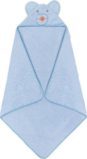 Interbaby Βρεφική Κάπα-Μπουρνούζι με Κουκούλα Raton Azul 100x100εκ.