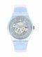Swatch Flowerscreen Γυναικείο Ρολόι 41mm Μπαταρίας με Μπλε Καουτσούκ Λουράκι
