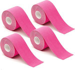 Hoppline Kinesiology Tape 5cm x 5m Ροζ 4 τεμάχια