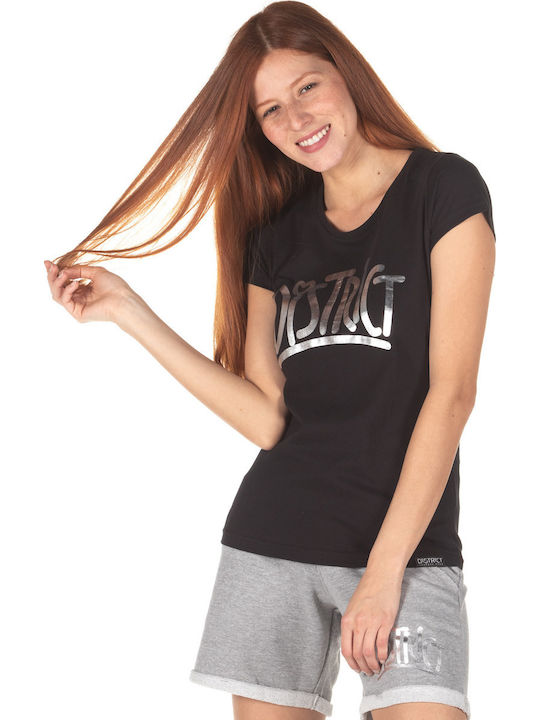 District75 121WSS-914 Damen T-Shirt Schwarz 121WSS-914-071