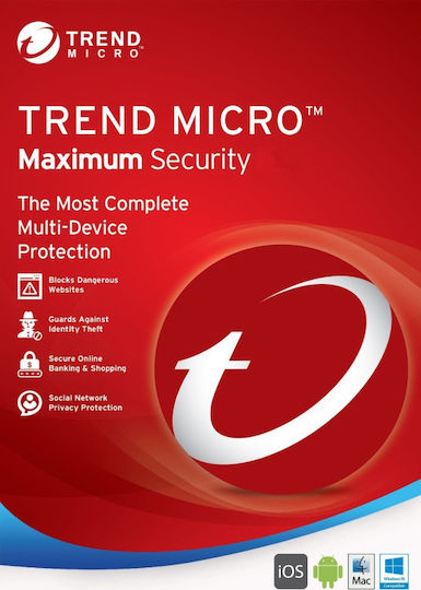 Trend Micro Maximum Security pentru 10 Dispozitive și 3 Ani de Utilizare (Licență Electronică)