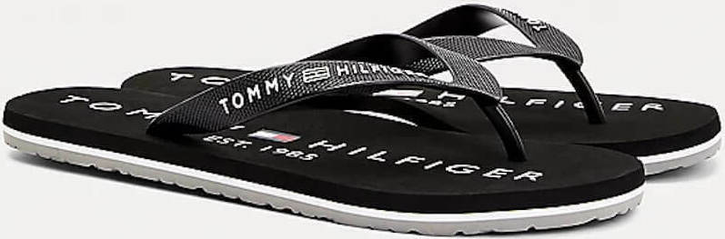 tommy hilfiger black flip flops