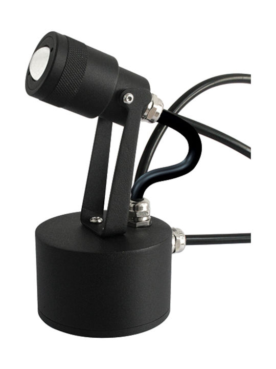 Zambelis Lights Lampa de podea Proiector LED pentru exterior 2.1W cu Alb Cald lumini Negru