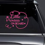 Σήμα Baby on Board με Αυτοκόλλητο Little Princess Ροζ
