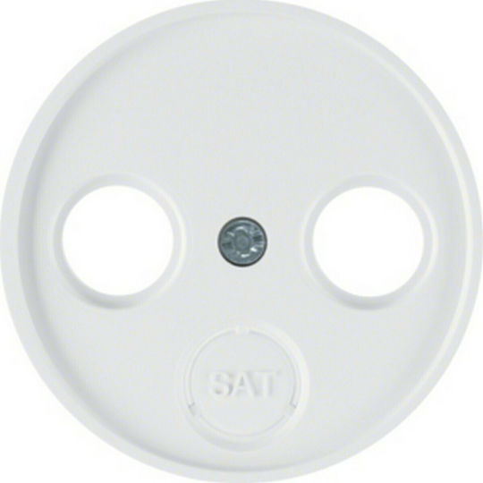 Hager R.1/R.3 TV-Antenna Socket Front TV+FM+SAT Switch Frame in White Color 12032089