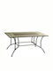 Mosaic Outdoor Dinner Free Standing Table with Ceramic Surface and Metal Frame Multicolour 172x100x75cm