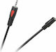 Cabletech Καλώδιο Ήχου 3.5mm male - 3.5mm female Μαύρο 3m KPO4006-3.0