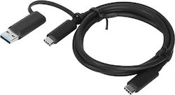 Lenovo USB-C to USB-C/USB-A Cable Μαύρο 1m (4X90U90618)