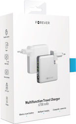 Forever Core Wall 6700mAh Λευκό