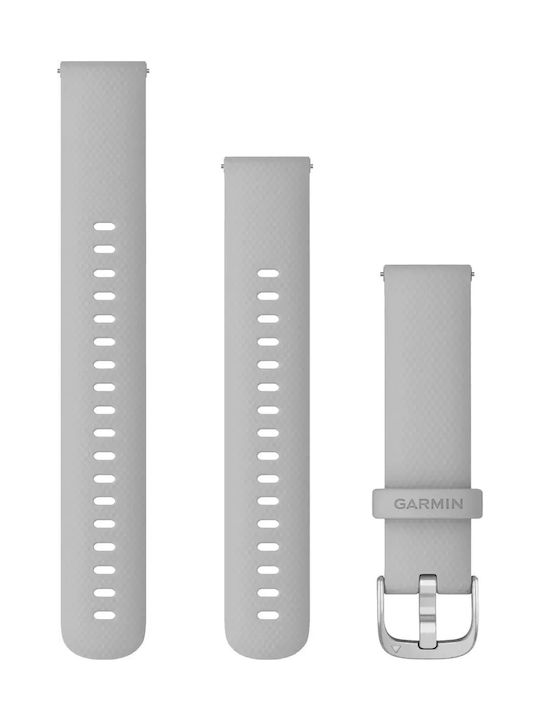 Garmin Armband Mist Gray Silicone with Silver Hardware (Vivoactive 4S/Vivomove 3S)