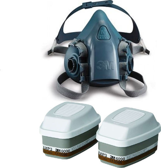 3M Mask Half Face with 6098 P3 filters Blue