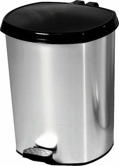 Sidirela Abfalleimer Abfall Kunststoff mit Pedal Silber 20Es 1Stück