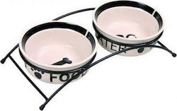 Trixie Ceramic Bowls Dog Food & Water White with Base 2x1600ml