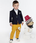 Baby u Rock Boys Baptism Suit with Blazer Τρίτωνας 6pcs Yellow