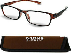 Kyros 408 Men's Reading Glasses +3.00 Brown