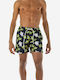 21018-301-0252 Men's Swimwear Shorts Navy Blue with Patterns