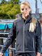 Treble Stitch Women's Short Sports Softshell Jacket Waterproof and Windproof for Winter Navy Blue