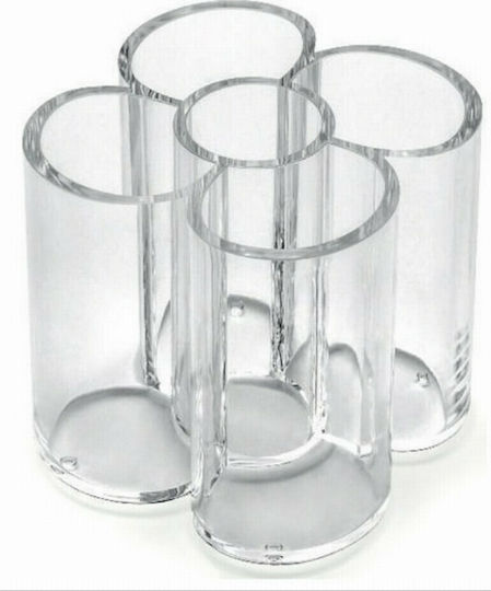 Plastic Pencil Holder Round 0867 in Transparent Color 1pcs