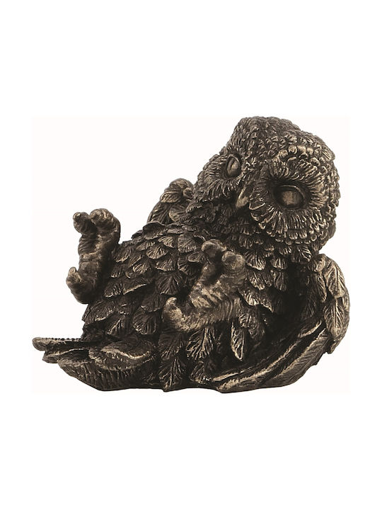 Bufniță culcată Statuie miniaturală (Electroliză de bronz Veronese 7cm)