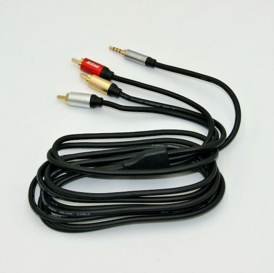 Andowl Audio Cable TRRS 3.5mm Male - RCA Male Black 3m QY-AV103
