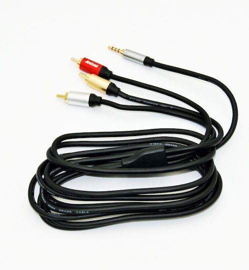 Andowl Audio Cable TRRS 3.5mm Male - RCA Male Black 1.8m QY-AV10