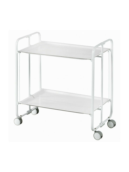 Aluminium folding trolley total white 66x43x72cm