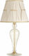 Ondaluce Glass Vintage Table Lamp for Socket E14 with Beige Shade and Gold Base