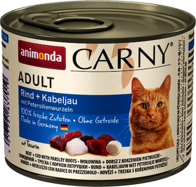 Animonda Carny Adult Wet Food for Adult Cats In Can with Beef / Fish 1pc 200gr