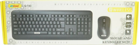 Andowl Q-T43 Kabellos Tastatur & Maus Set Englisch US