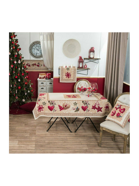 Teoran Star Christmas Fabric Tablecloth Ornament L220xW140cm