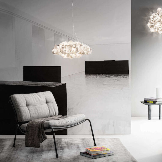 Slamp Drusa Velvet Pendant Light Yellow with Crystals for Socket E27 60cm