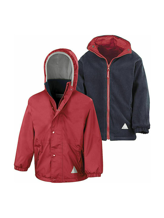 Result Kids Casual Jacket short Double Sided Hooded Red