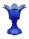Art et Lumiere Blume Kerzenhalter Glas Blue 10x10x12cm 1Stück