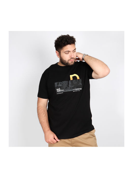 Double B Ανδρικό T-shirt Μαύρο με Στάμπα