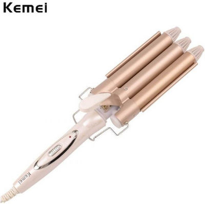 Kemei KM-1010 Rose Gold Curling Iron pentru părul ondulat 22mm 45W KM-1010