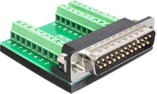DeLock Adapter Sub-D 25 pin male Terminal Block 27 pin (65318)